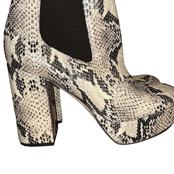 Sam Edelman Abella Platform Chelsea Boots Reptile Embossed Size 9.5M Used - Picture 3 of 8